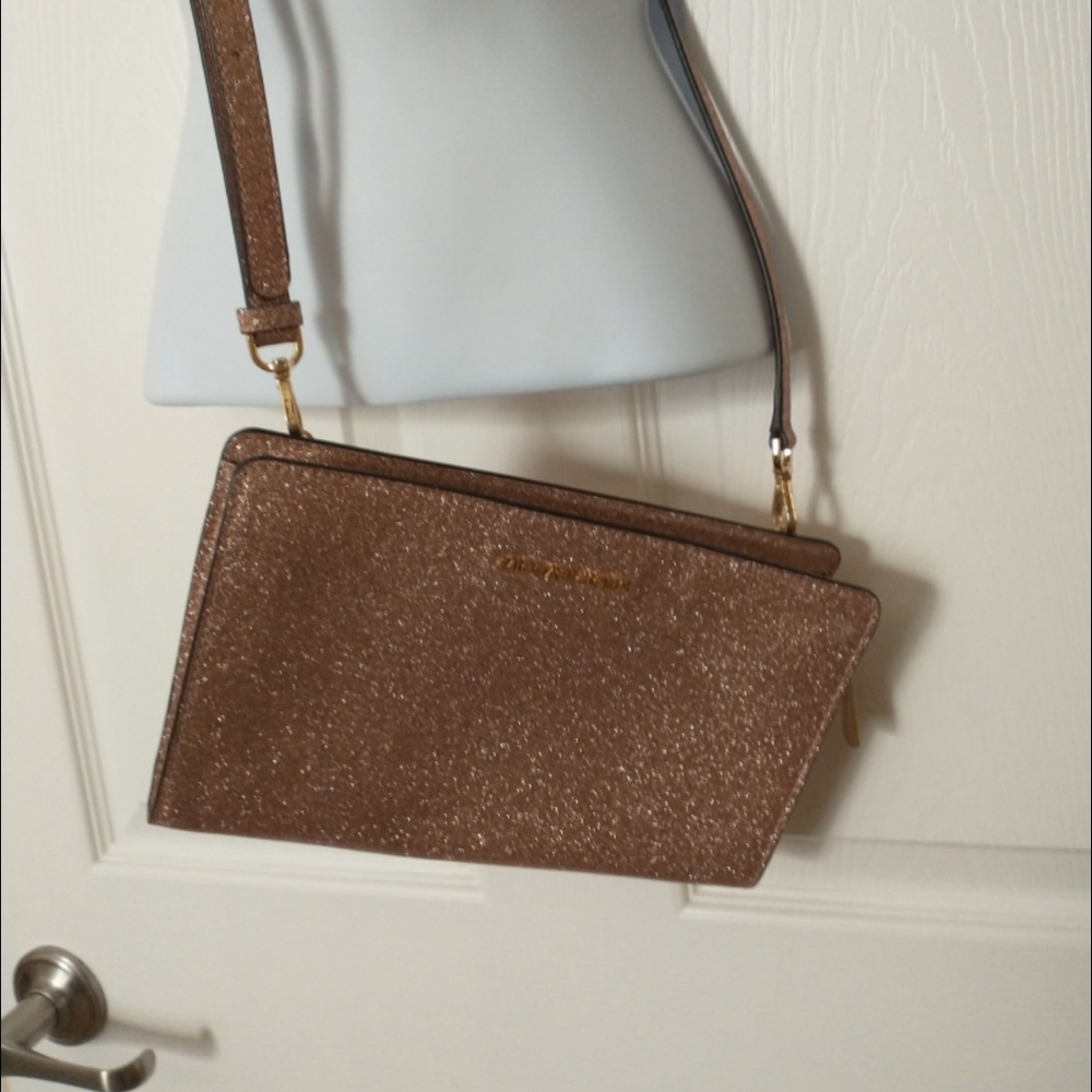 Michael Kors Rose Gold Metallic Crossbody Bag